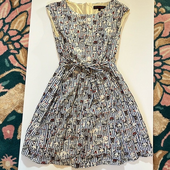 SM Wardrobe Animal face print Cotton Dress M - Picture 1 of 5